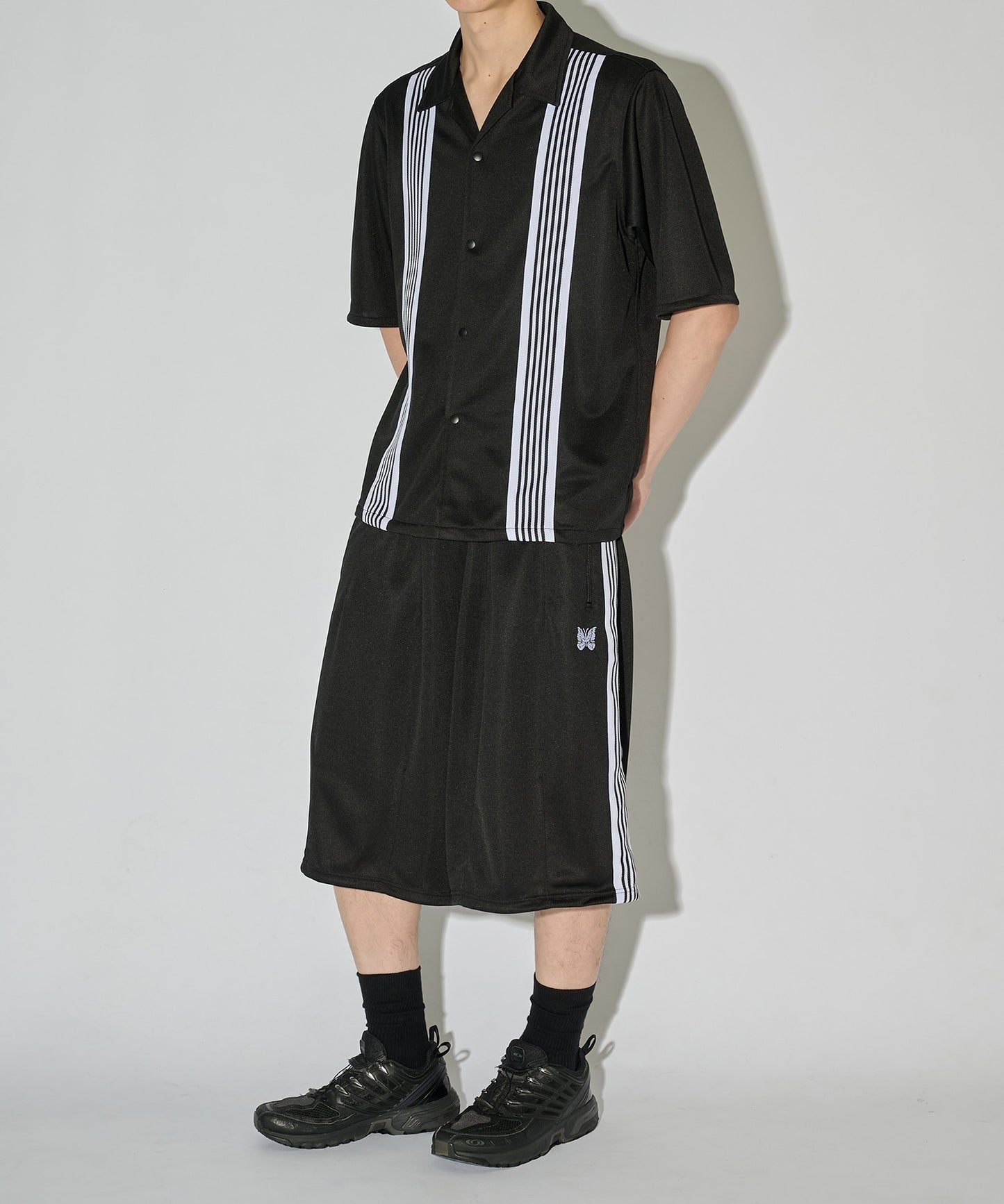 Needles 別注款 H.D Track Short Pant - Poly Smooth 黑白