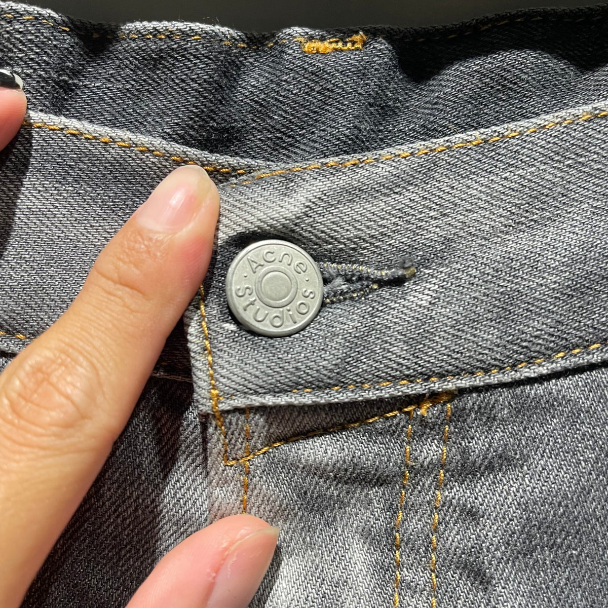 Acne Studios 2023 Super Baggy Fit Jeans 潑墨黑 中古
