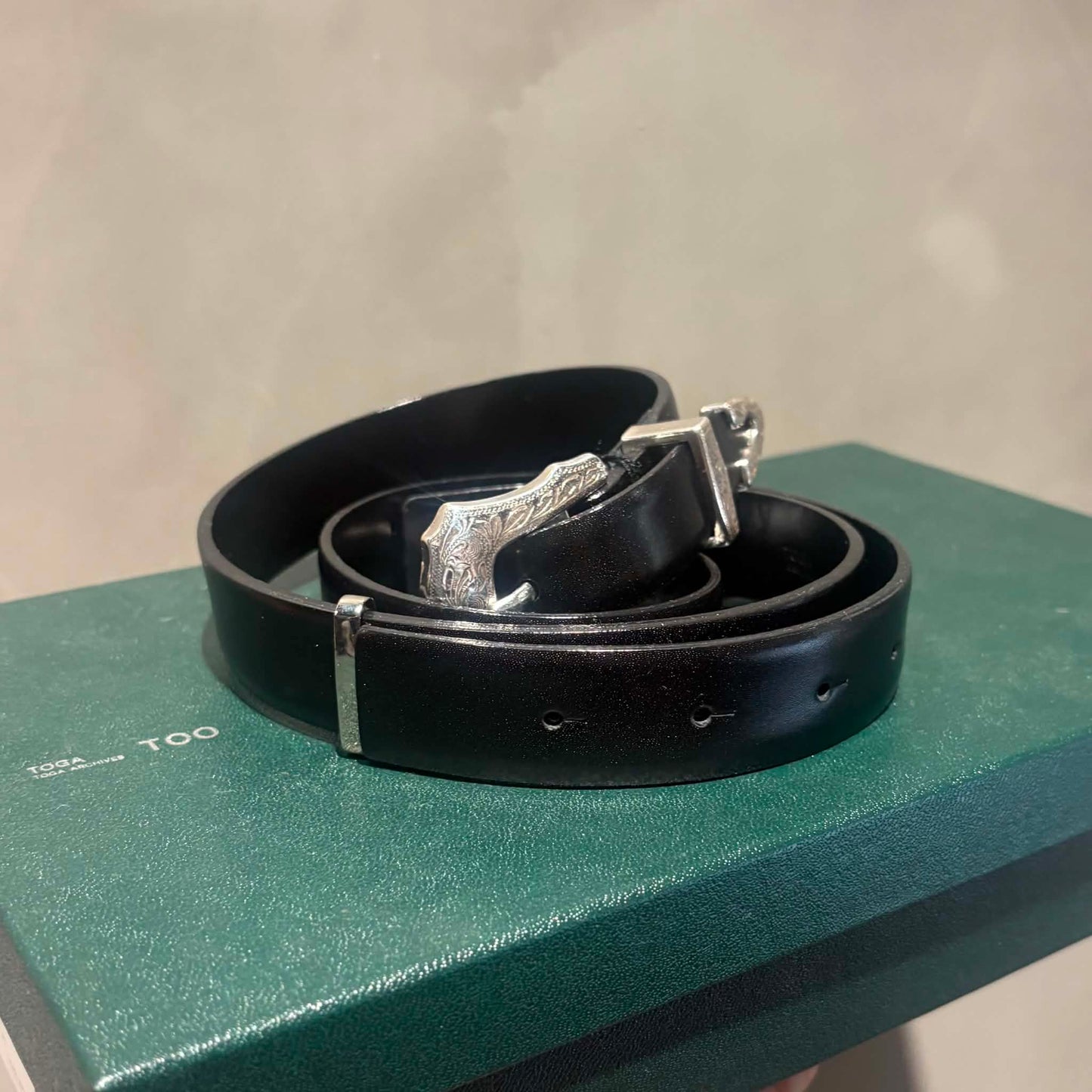TOGA VIRILIS STUDIOUS 別注 Leather Metal Belt 皮帶 全新