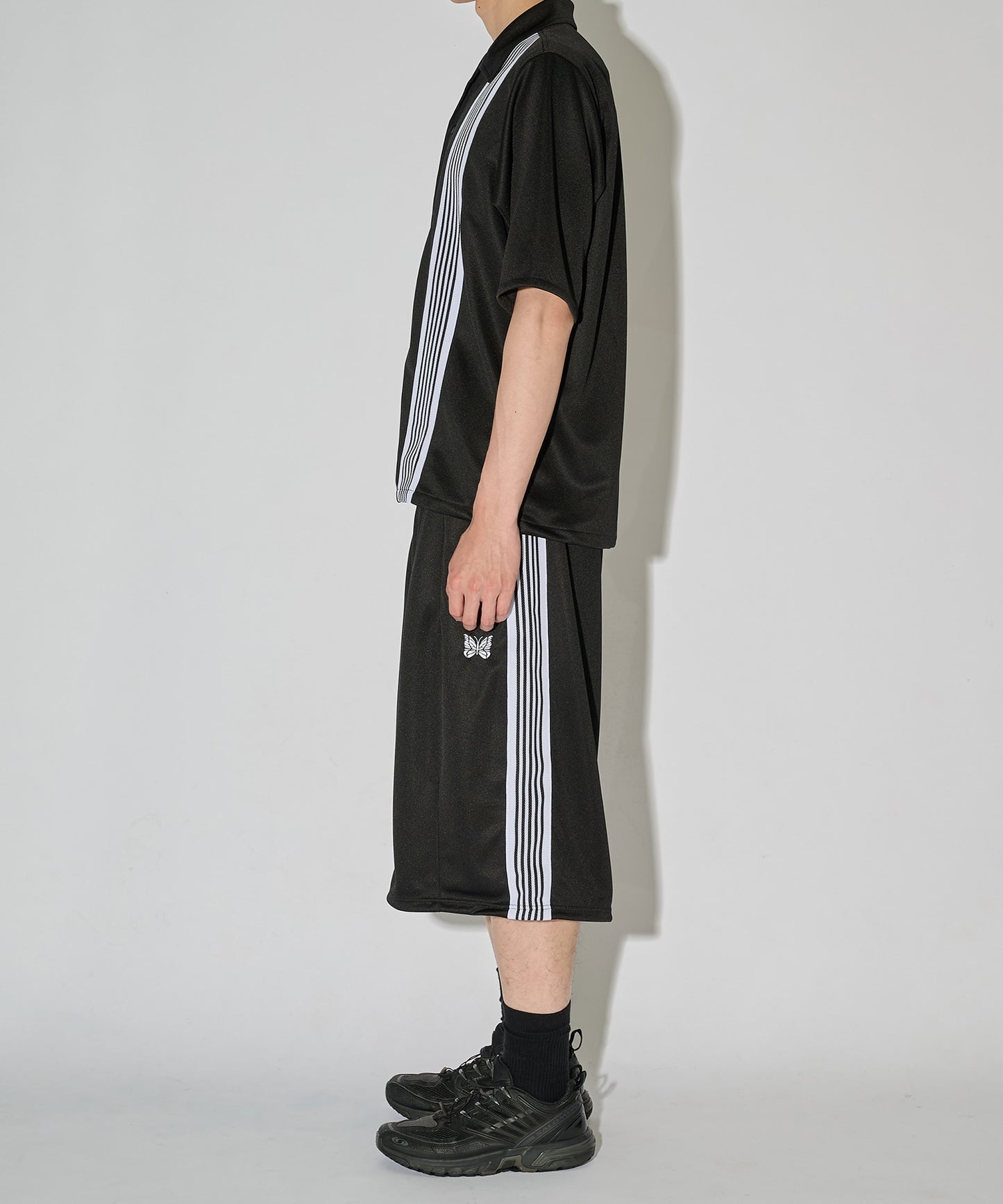 Needles 別注款 H.D Track Short Pant - Poly Smooth 黑白