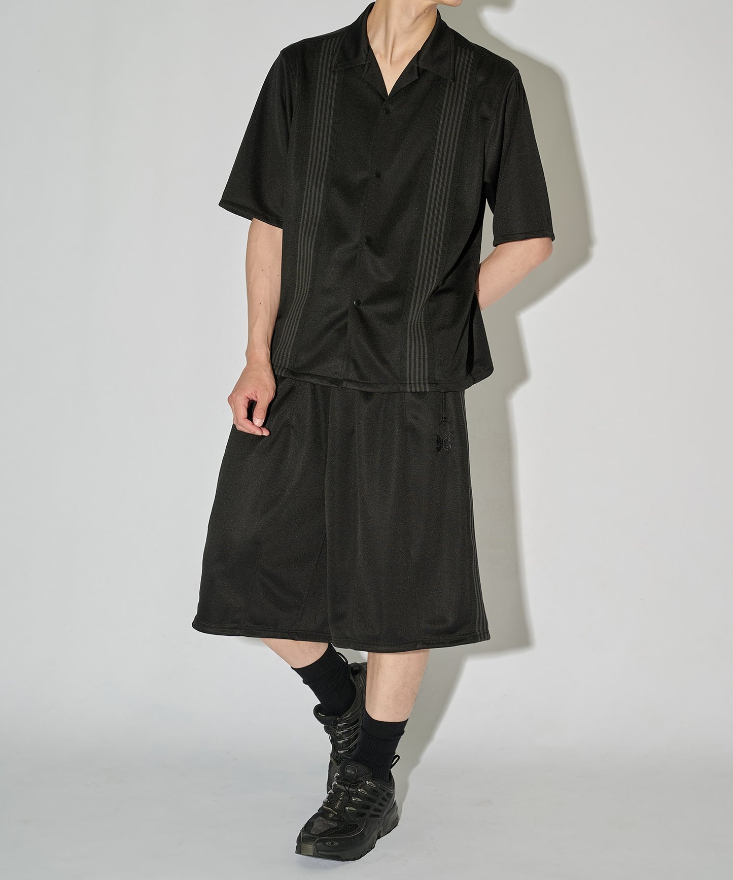 Needles 別注款 H.D Track Short Pant - Poly Smooth 黑魂