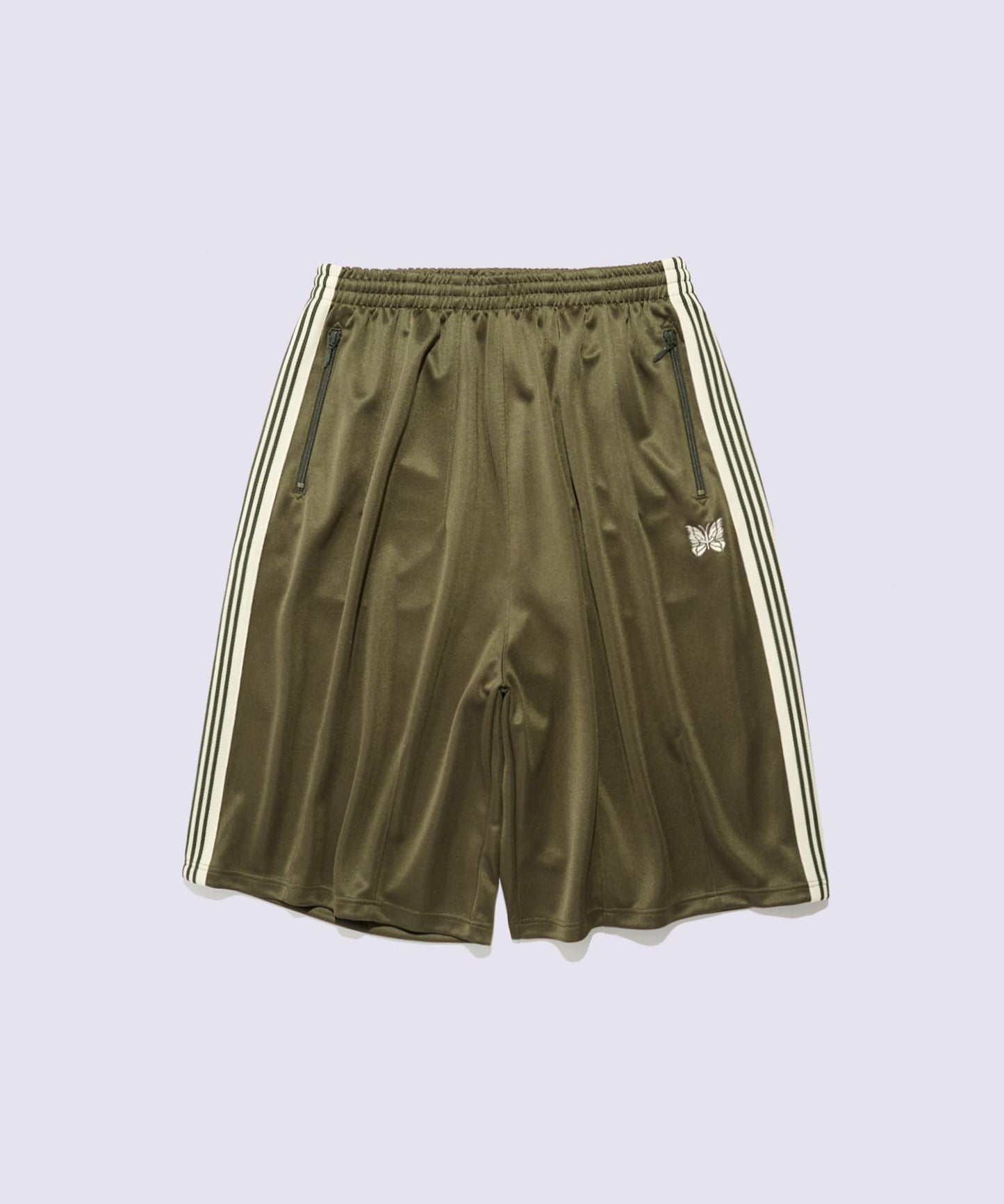Needles 別注款 H.D Track Short Pant - Poly Smooth 橄欖綠 全新