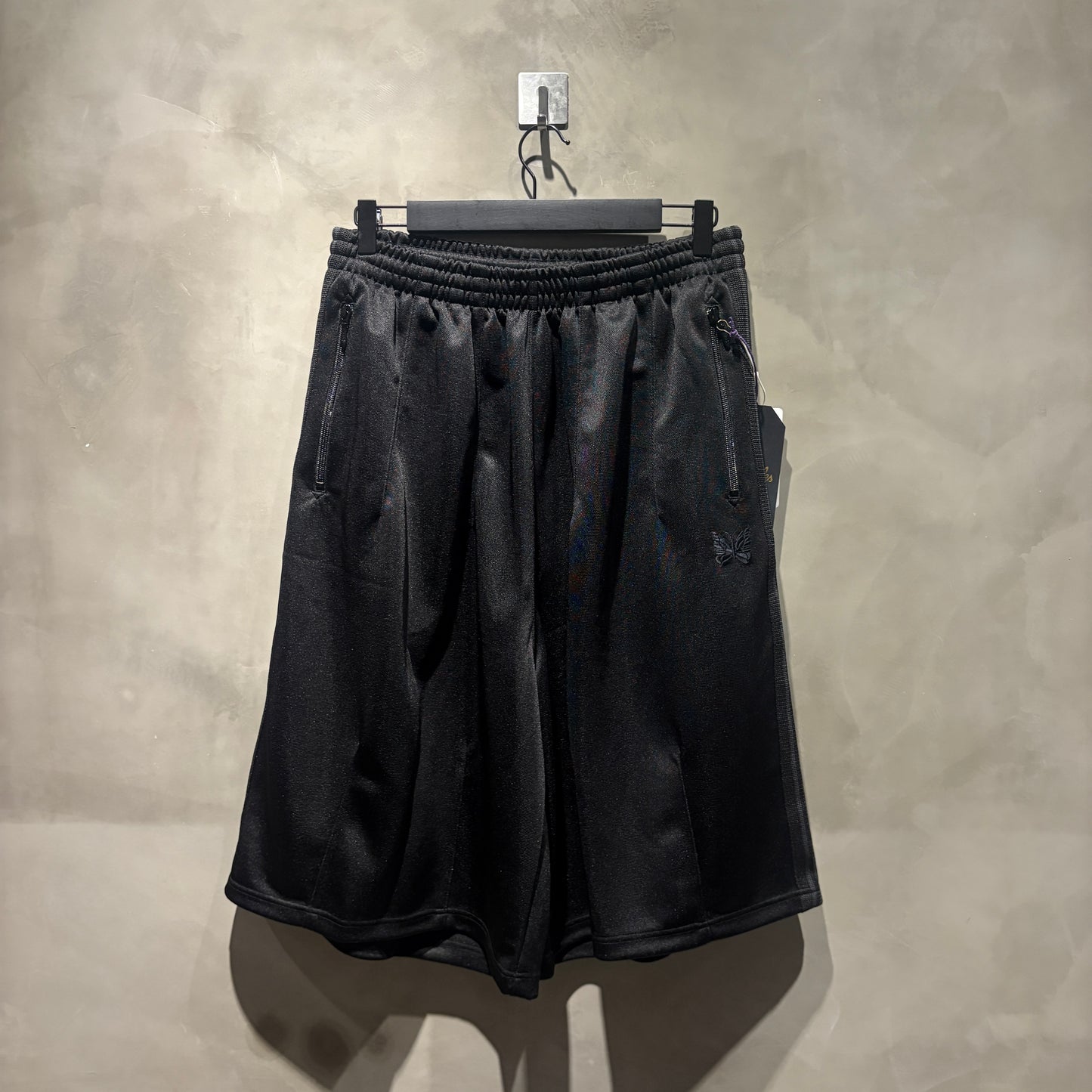 Needles 別注款 H.D Track Short Pant - Poly Smooth 黑魂