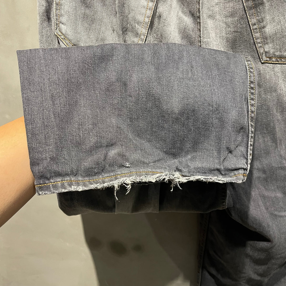 Acne Studios 2023 Super Baggy Fit Jeans 潑墨黑 中古