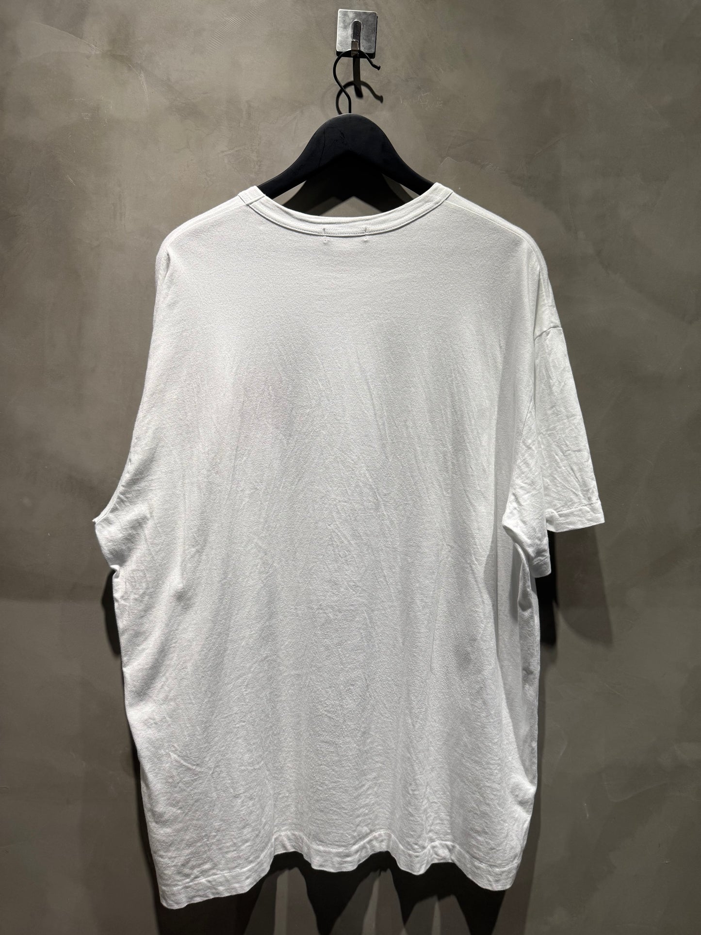 Comme des garcons homme+刺繡玫瑰花白短T 中古