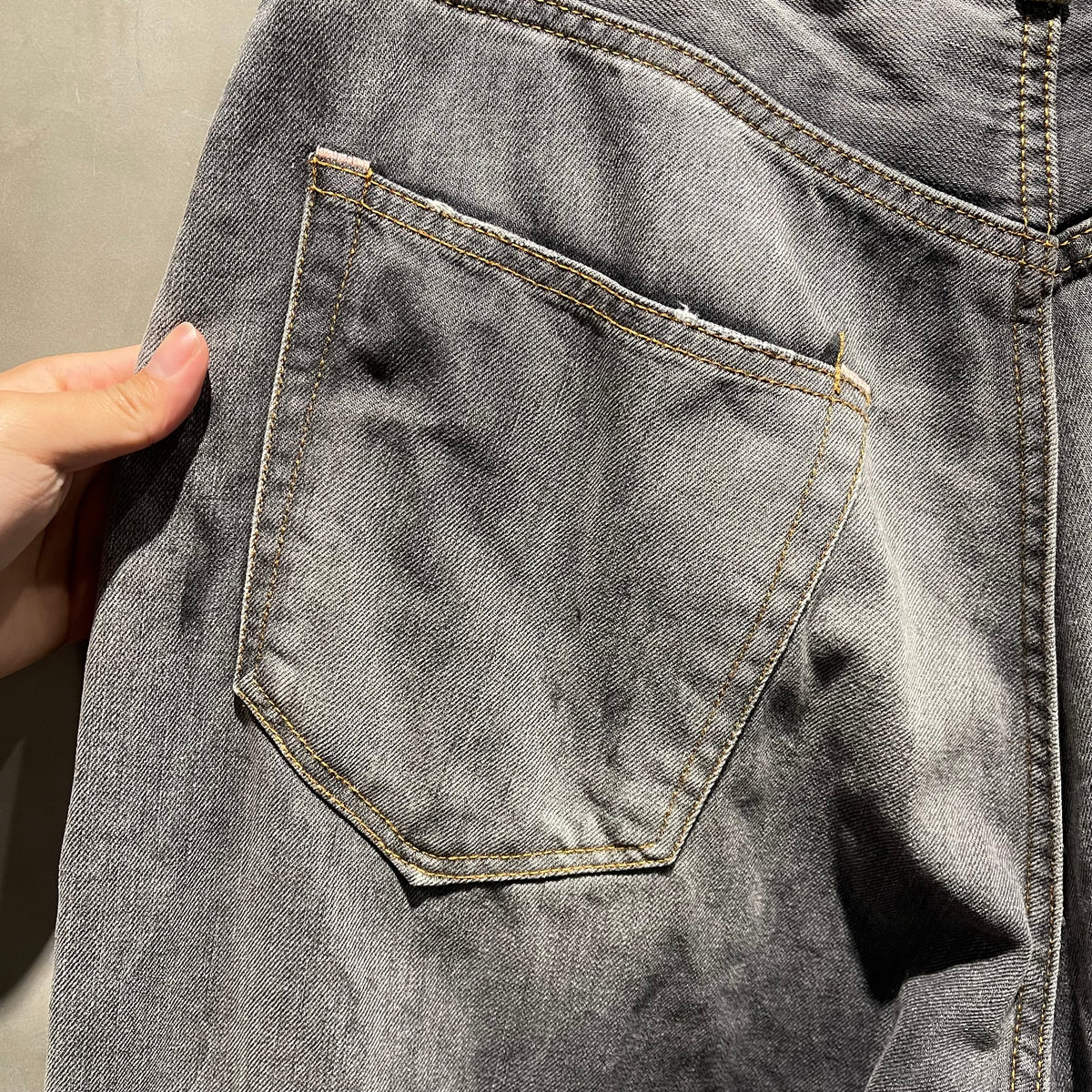 Acne Studios 2023 Super Baggy Fit Jeans 潑墨黑 中古