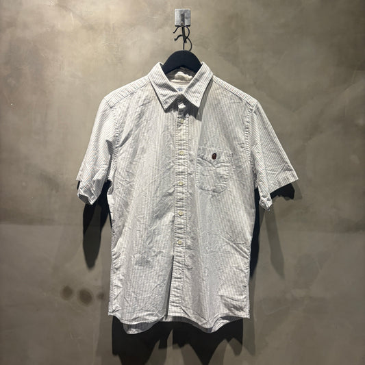 Bape Seersucker Stripe Short Sleeve Shirt 短袖 二手