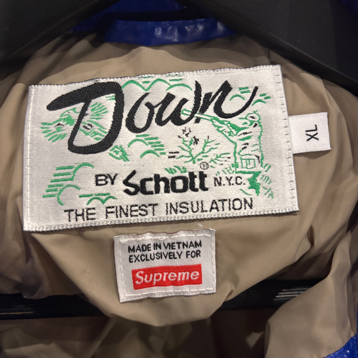 Supreme/Schott Glossy Lightweight Down Puffer Jacket 全新 羽絨亮面外套