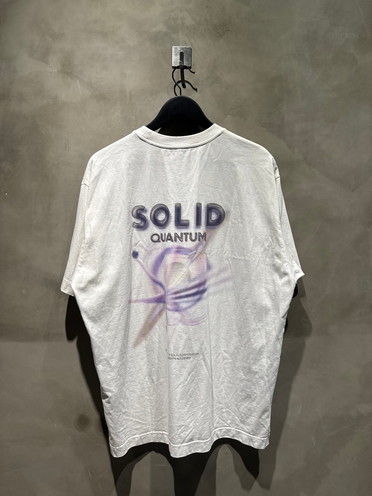 SOLID 背部紫圖白T 中古