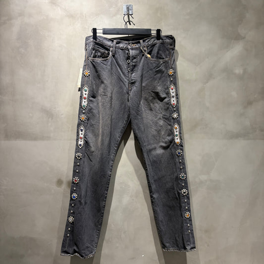 Kapital 14oz Black Denim 5P Monkey CISCO 寶石褲