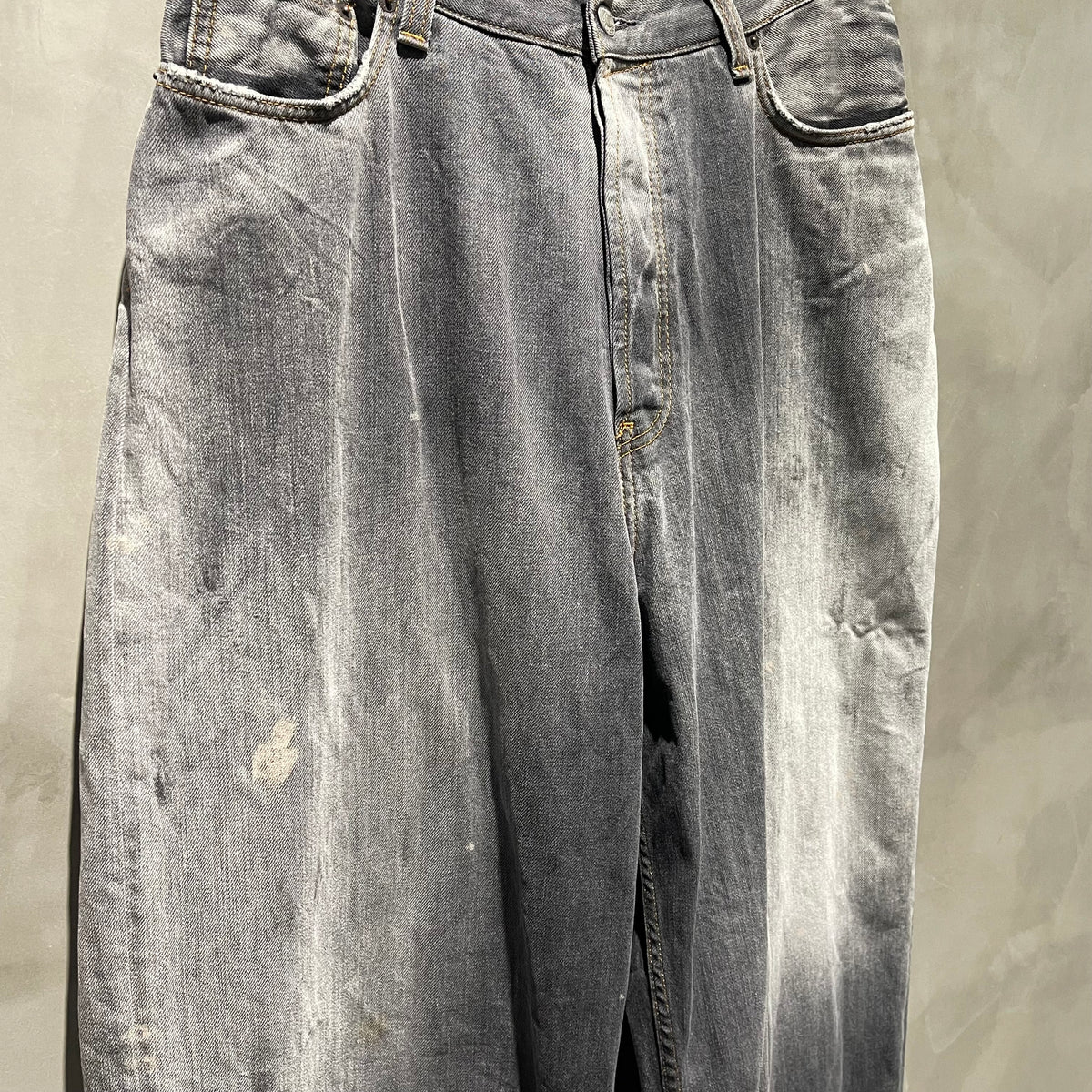 Acne Studios 2023 Super Baggy Fit Jeans 潑墨黑 中古