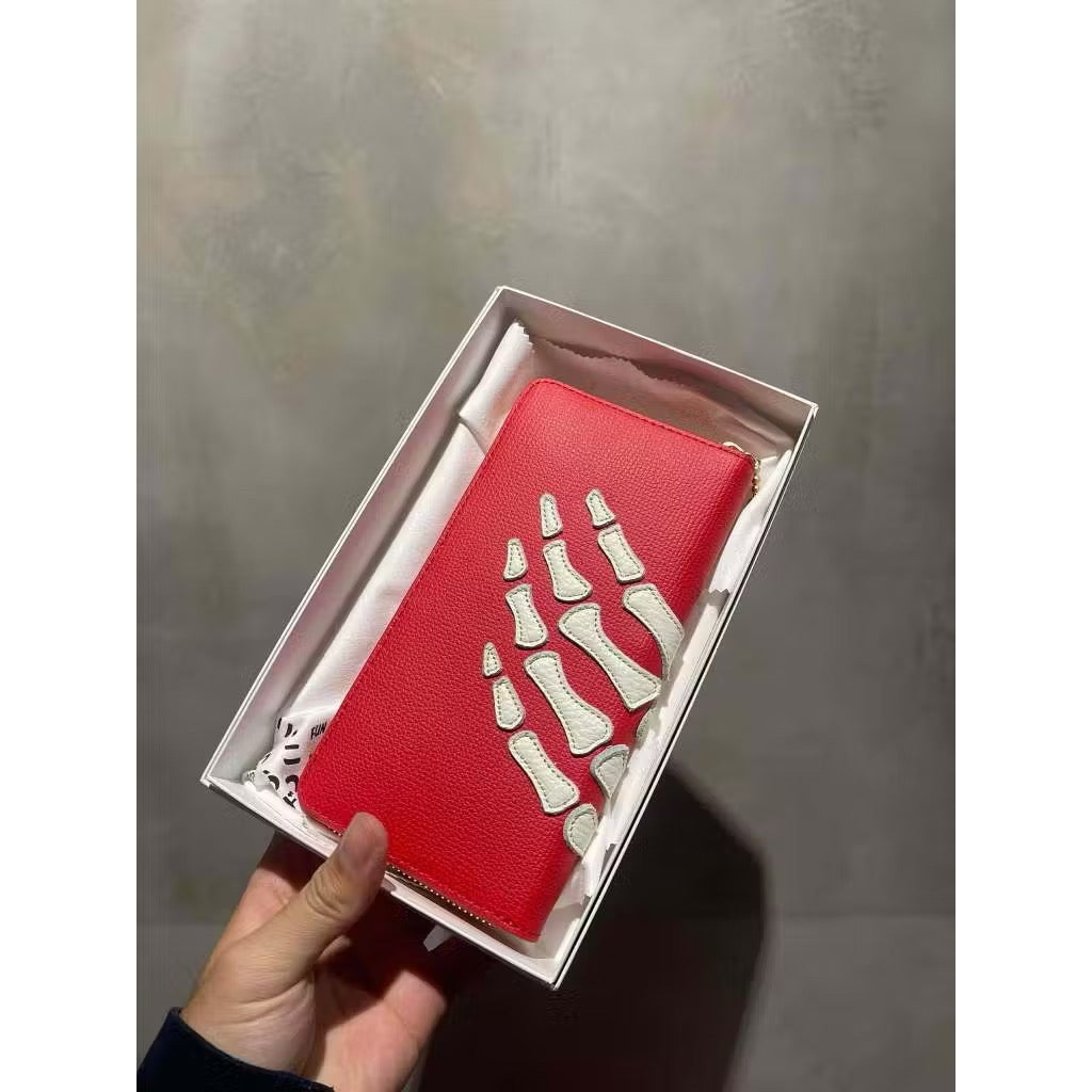 KAPITAL THUMBS UP BONE HAND ZIP LONG WALLET骨頭長夾