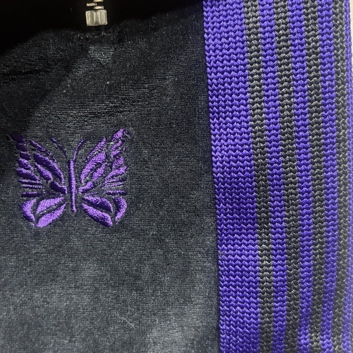 Needles 別注款 H.D.Track Shorts - C/PE Velour BLACK 天鵝絨材質