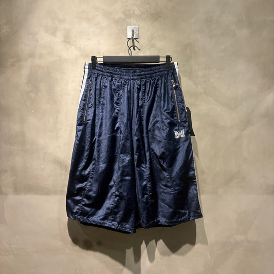Needles 別注款 H.D.Track Shorts - C/PE Velour NAVY 天鵝絨材質