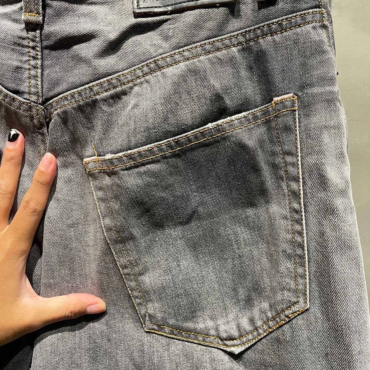 Acne Studios 2023 Super Baggy Fit Jeans 潑墨黑 中古