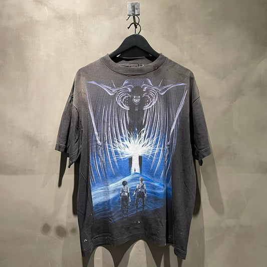 Saint Mxxxxxx x 進擊的巨人 Tee 做舊 水洗 短袖