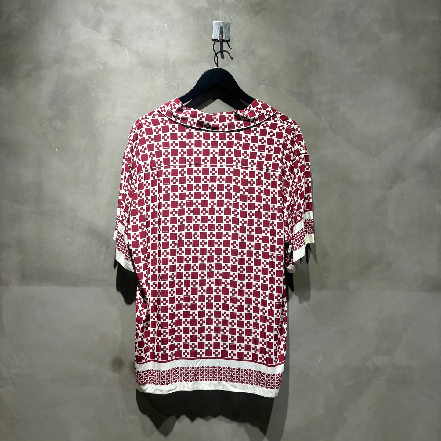 Sandro Logo-Print Short-Sleeve Shirt 紅色花襯衫 中古