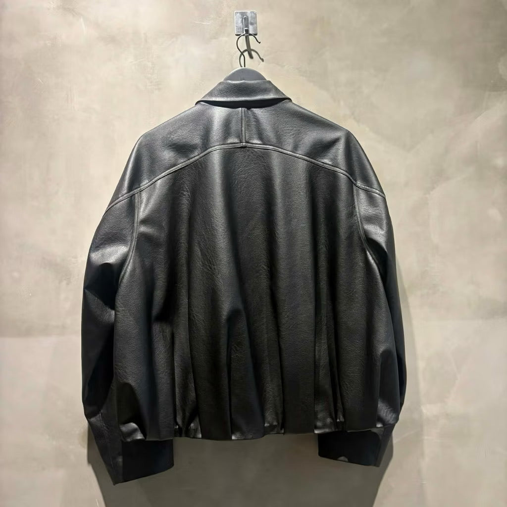 BALOON ZIP UP JACKET FAUX LEATHER 皮衣外套