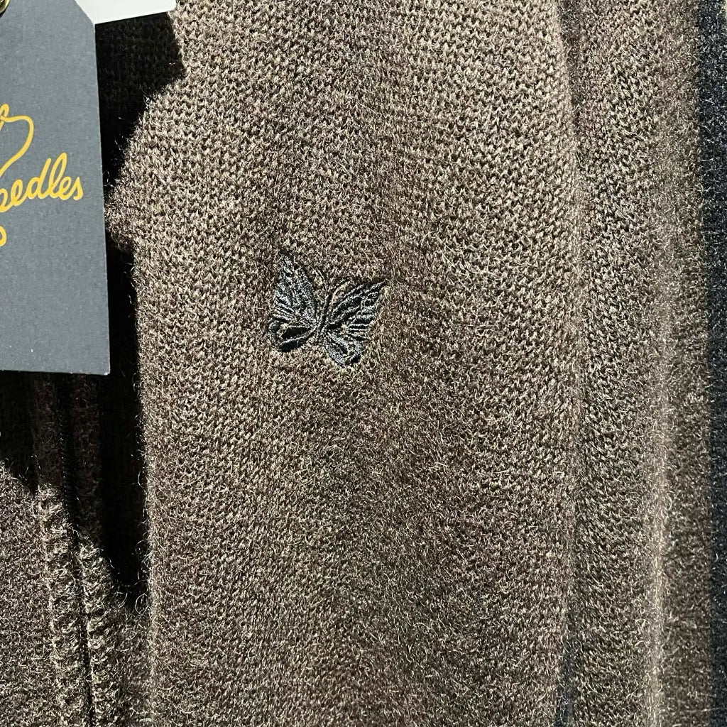 Needles x Beams Mohair Track Jacket 棕 蝴蝶馬海毛 針織外套