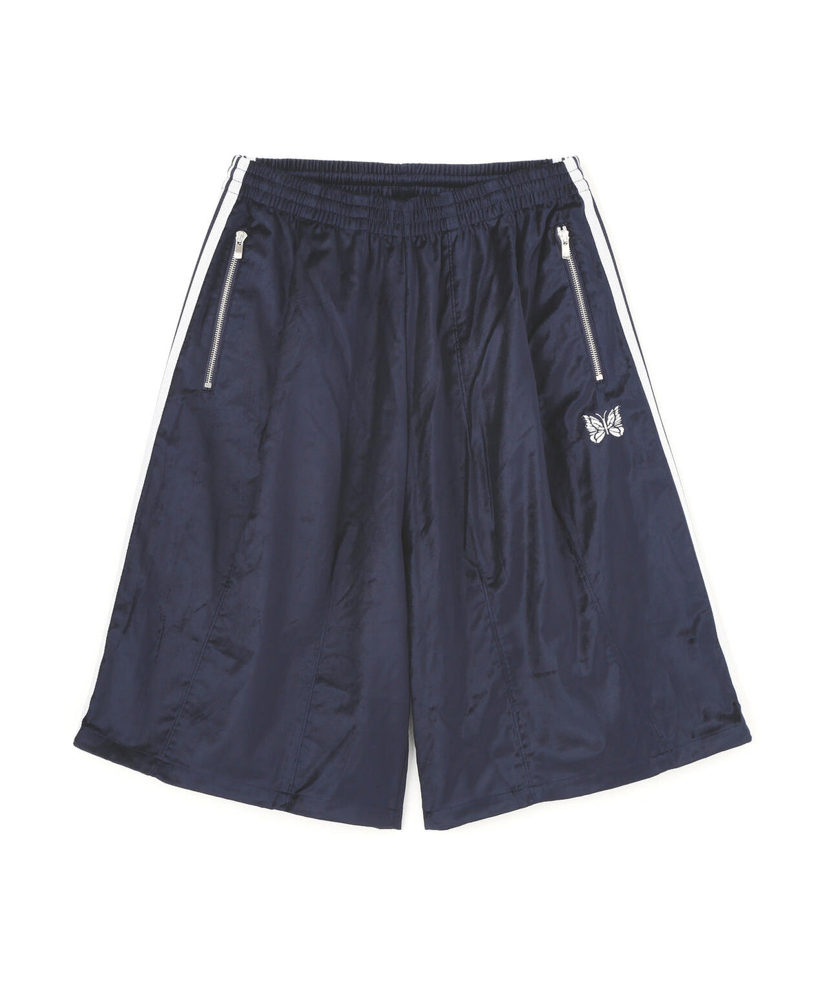 Needles 別注款 H.D.Track Shorts - C/PE Velour NAVY 天鵝絨材質