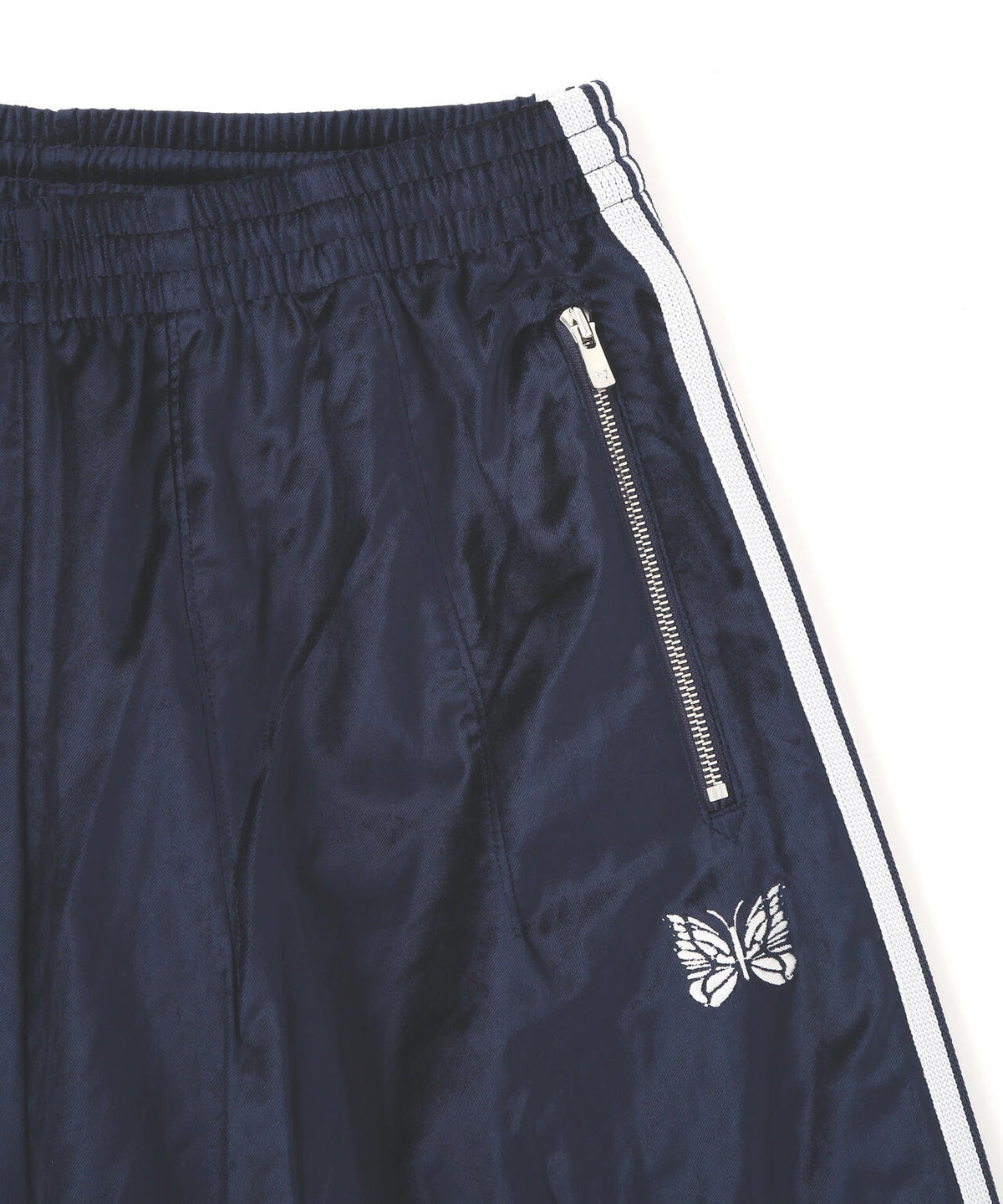 Needles 別注款 H.D.Track Shorts - C/PE Velour NAVY 天鵝絨材質