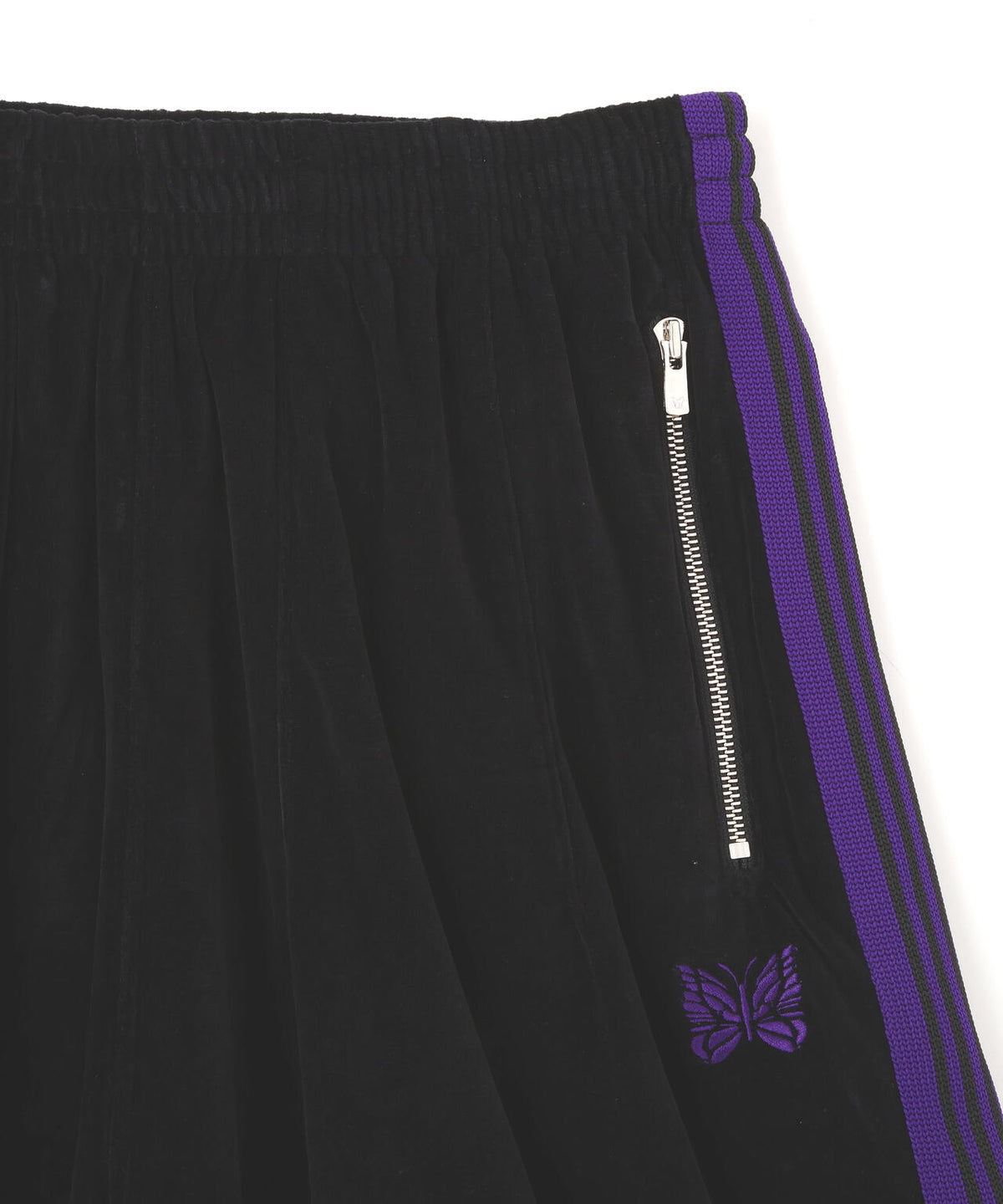 Needles 別注款 H.D.Track Shorts - C/PE Velour BLACK 天鵝絨材質